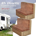 ANARACHON Leather Look RV Dinette Cushion Covers, Stretch Camper Cushion Slipcovers for Travel Trailer Couch RV Booth Seat(2 Backrest Cover & 2 Bench Cover,07 Brown) - Image 4