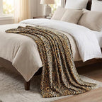 MACEVIA Flannel Fleece Queen Blanket for Couch, Leopard Print Blankets for Adult, Fuzzy Cozy Soft Fluffy Plush Cheetah Blanket for Bed Sofa 260GSM, Suitable for All Seasons (Brown Leopard,90x90inches) - Image 5