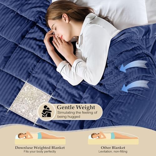 downluxe Down Alternative Blanket for Bed, Glass Beads, Queen, Navy - Image 3