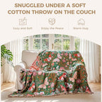 LUTBM Boho Throw Blanket for Bed 60"x80", All Season Cotton Couch Blankets - Image 4