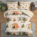 Pamnest Full Comforter Set with Sheets, 7 Pieces Summer Camp Bedding by PAMNEST