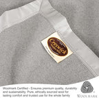 Creswick Woollen Mills 100% Australian Merino Wool Blanket – Soft Warm and Natural with Satin Binding, Breathable Luxury Bedding for All Seasons, (Light Gray, Full/Queen Size) - Image 6