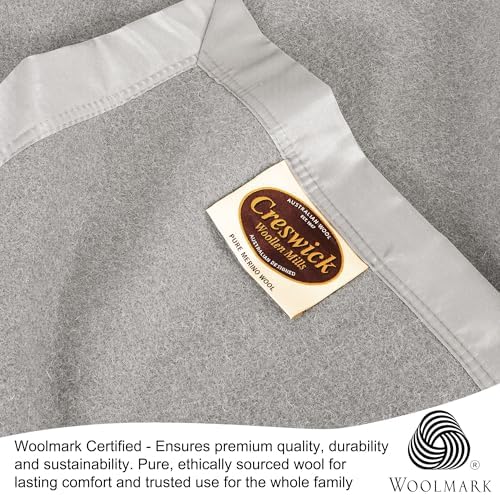 Creswick Woollen Mills 100% Australian Merino Wool Blanket – Soft Warm and Natural with Satin Binding, Breathable Luxury Bedding for All Seasons, (Light Gray, Full/Queen Size) - Image 6