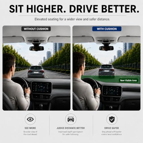 Car Seat Cushion with Integrated Lumbar Support, Memory Foam Pain Relief - Image 4