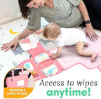Kopi Baby Portable Diaper Changing Pad with Wipes Pocket, Premium Pink - Image 4