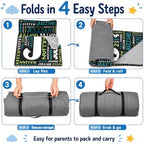 Personalized Toddler Nap Mat with Pillow and Blanket, Monogram Nap Mats for Preschool Daycare, Custom Thickened Large 55”x22.5” Sleeping Bag for Kids, Rollup Sleeping Mat for Boys Girls Gift - Image 5