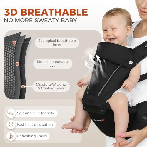 FRUITEAM 6-in-1 Baby Carrier Newborn to Toddler, Upgraded Adjustable Knob - Image 3