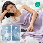 EMME Muslin Cotton Blanket Adults Heather Lavender Throw XL 50"x70" - Image 3