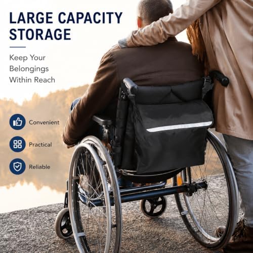 Side Storage Organizer Bag for Permobil Permobil_M3_Corpus 2016-2026, Multi Pocket Armrest Pouch with Zipper Compartment, Universal Carry Organizer for Personal Items,Large Rear Pocket - Image 5