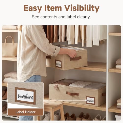 StorageWorks 5 Inch Low Profile Under Bed Storage Containers with Clear Lid - Image 3