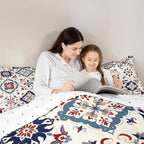 Erosebridal Mexican Style Twin Bedding Set,Colorful Talavera Tile Comforter Set for Kids Adults,Retro Vintage Floral Duvet Insert,Ethnic Mexico Aesthetic Bedroom Decor with 1 Pillowcase - Image 6