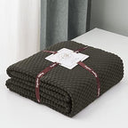 Longhui bedding 100% Cotton Knitted Throw Blanket – Dark Brown, Soft & Cozy, Machine Washable, 51"x63" – Perfect for Living Room, Couch, Sofa, Bed or Travel - Image 2