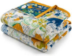 Boho Throw Blanket, 100% Soft Cotton Floral Quilt, Throw 50"x 60" by Unknown