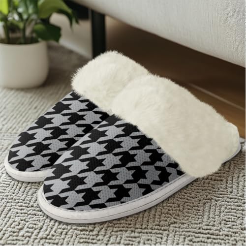 Cotton Slippers With Fluffy Edges House Slippers Non‑Slip Sole - Image 3