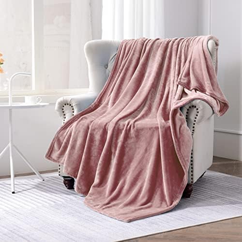 SOCHOW Flannel Fleece Blanket King Size, Dusty Pink, 90x108 inches - Image 3