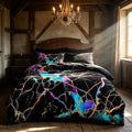 CCoutueChen Black Marble Comforter Set, Queen Size by CCoutueChen