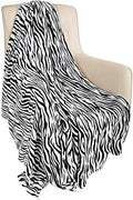 MACEVIA Flannel Fleece Twin Blanket for Couch, Zebra Blanket Black and White for Adult, Lightweight Warm Cozy Soft for Bed Sofa 260GSM, Suitable for All Seasons (Black Zebra,60x80inches) by Macevia