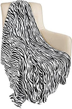 MACEVIA Flannel Fleece Twin Blanket for Couch, Zebra Blanket Black and White for Adult, Lightweight Warm Cozy Soft for Bed Sofa 260GSM, Suitable for All Seasons (Black Zebra,60x80inches) by Macevia