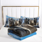Nttopship Snowy Wolf Comforter Set for Adults 3Pcs,Forest Snow Wolf Theme King Size Bedding Set Soft Warm for All Season Room Decor with 1 Comforter and 2 Pillow Case - Image 4