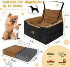 Dog Car Seat for Medium/Large Dog Booster Seat Under 60 lbs or 2 Small Dogs, Multi-Functional Pet Car Seat with Thick Cushion, 2 Safety Leashes(BlackBrown) - Image 2