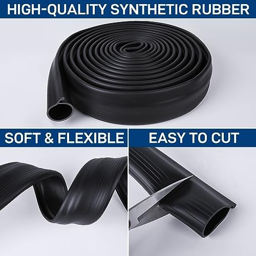 10 FT Garage Door Bottom Seal Rubber 0.19" P Bulb Bottom Garage Weather Stripping for Single Channel, Flexible Weatherproof Replacement Strip Seal Fits Single Track Garage Doors (10FT, Black) - Image 5