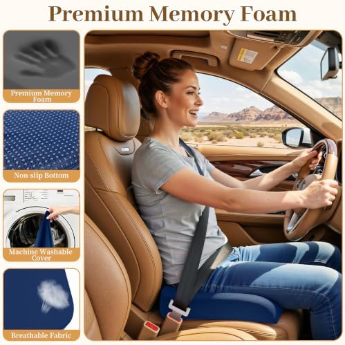 TranquilRelax 2XL Memory Foam Seat Cushion for Office Chair, 3.7-Inch, Blue - Image 2