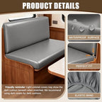 SearchI PU Leather RV Dinette Cushion Covers, Stretch Camper Cushion Slipcovers for Travel Trailer Couch RV Booth Seat, Replacement Camper Chair Protector(2 Backrest Cover & 2 Bench Cover, Grayish) - Image 2