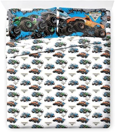 Monster Jam Full Size Comforter Set 7 Piece Kids Bedding for Boys, Gray - Image 6