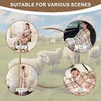 Pure Wool Plaid Throw Blanket,Super Soft Lightweight Home Decorative Throw - Image 5