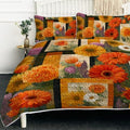 BlessLiving 3-Piece Quilts Queen Size, Ultra Soft Microfiber Lightweight Daisy Frame Pattern Bedspreads Coverlets Bedding Set with 2 Pillow Shams for All Seasons, Autumn Bed Cover for Women by BlessLiving