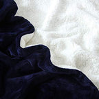 NANPIPER Couch Blanket Reversible Sherpa Flannel Blanket Ultra-Soft Plush Warm Fleece Microfiber (90"x90" Navy Blue) Queen - Image 5