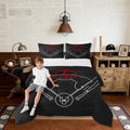 Baseball Field Print Comforter Set Twin Size,Boys Ball Sports Games Themed Quilt Set for Kids Boys Bedroom Collection,Red Baseball Bat Sporting Equipment Soft Bedding Set with 1 Pillowcase by CastleFairy