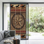 Window Privacy Film Frosted, Texas Star Rustic Non-Adhesive Static Cling Window Tint, Farmhouse Western Horse Wood Grain Insulated Windows Frosted Films for Living Room, 35.4 x 78.7 Inches - Image 2