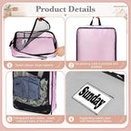 7 Pcs Packing Cubes for Travel Days of Week, Pastel, L - Image 3