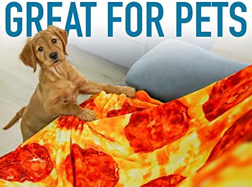 Zulay Kitchen (60 Inch) Giant Pepperoni Pizza Blanket - Novelty Big Pizza Blanket Adult and Kids - Premium Soft Flannel Round Pepperoni Throw for Indoors, Outdoors, Travel, Home and More - Image 5