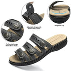 Women's Comfort Leather Slides Lightweight Flat Sandals Cute Slip On Casual Walking Slippers - Image 3