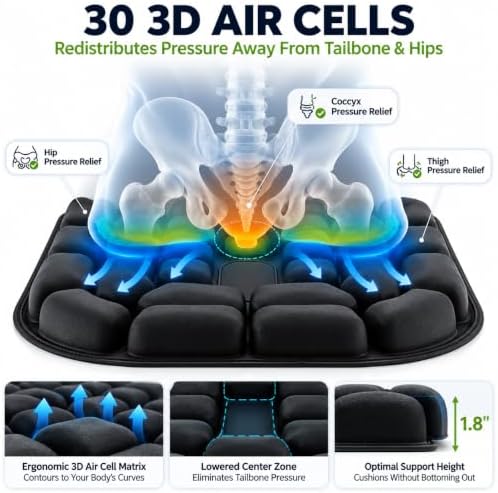 Airplane Seat Cushion - Press to Inflate Travel Cushion for Coccyx Comfort - Image 3