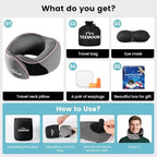 Teemour Travel Neck Pillow Airplane- Upgraded Memory Foam Neck Pillow for Airplanes 360° Support Desing, with Eye Mask & Earplugs, Portable Carry Bag for Long Flights, Business Trip|Travel Essentials - Image 7