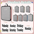 7 Pcs Packing Cubes for Travel Days of Week, Morandi, L - Image 2