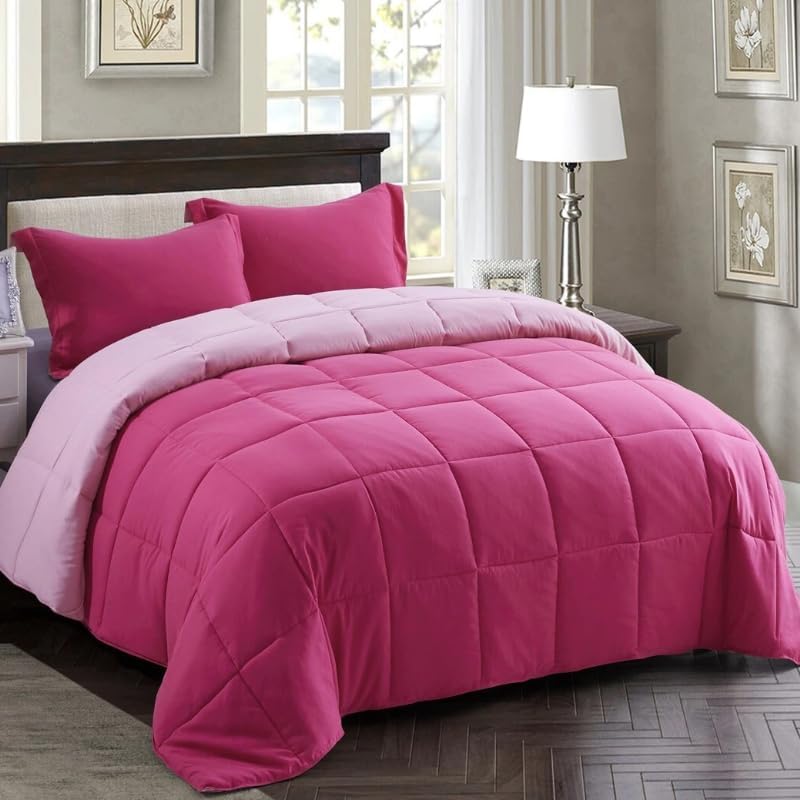 HOMME Queen Size 3 Pieces All Season Soft Comfortable Down Alternative Reversible Quilted Oversize Comforter Set School Dorm, Machine Washable by Unknown