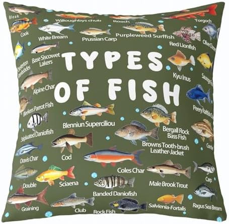 Feelyou Pike Fish Throw Pillow Covers 16"x16" Set of 4 Soft Fishing and Hunting Cushion Case Fisherman Fish Man Decor Pillowcase Type of Fish Indoor Outdoor - Image 5