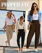 Ficerd 3 Pack Women's Joggers Loose Yoga Pants with Pockets - Image 2