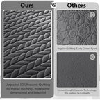 Quilts Queen Size Bedspread Coverlet Leaf Quilt Set (Charcoal, 90"x96") - Image 3