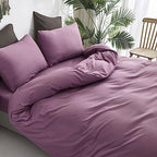 Luxlovery Purple Comforter Set Queen Pale Mauve Bedding Comforter Set Modern Solid Lilac Dusty Purple Blanket Soft Breathable Blanket Quilts 3 Piece Bedding Set for Women - Image 5