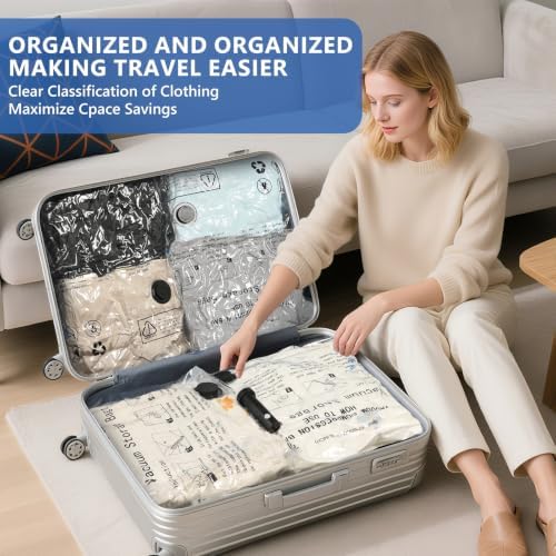 24 Pack Travel Vacuum Bags for Clothing with Rechargeable Wireless air Pump - Image 7