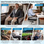 Inflatable Travel Seat Cushion for Airplane Long Flights Black - Image 7
