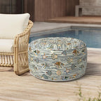 Outdoor Inflatable Stool Ottoman D31”xH14”, All Weather Portable Footrest Stool, Furniture Stool Ottomans for Home Garden Beach, Crayon Shells by MelodyElephant
