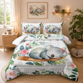 Nttopship Cartoon Kaola Comforter Set King Size for Adults 3Pcs,Sleeping Koala Bedding Set Soft Warm for All Season Room Decor with 1 Comforter and 2 Pillow Case by Nttopship