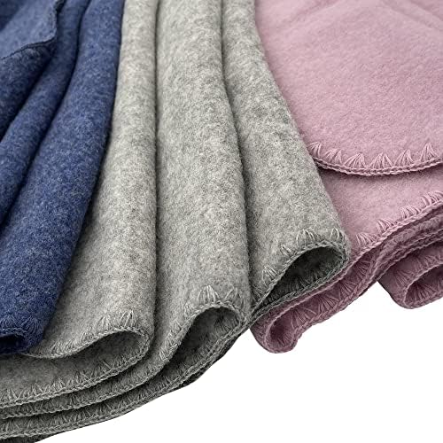 Ecoable Kids Thermal Throw: Organic Merino Wool Baby Receiving Blanket, 31x40 inches (Grey) - Image 3