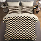 Comforter Set of 7, Soft, Queen Size, Khaki Black Geometric by Nesphy